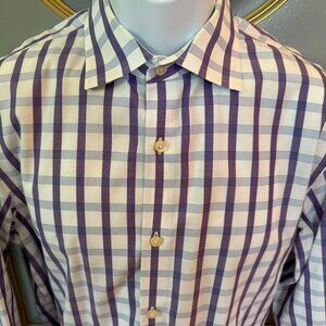 Banana Republic Purple & Blue Check Dress Shirt Size M